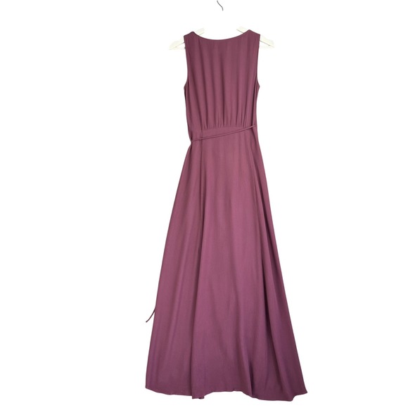 Reformation Kai Plum Purple Tie Front Cutout Wrap Maxi Dress Womens Size 4 - Picture 2 of 13